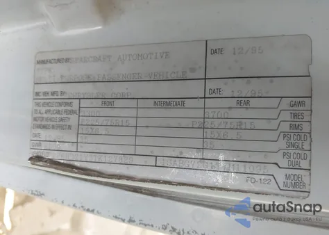 1996 Dodge Ram Van B2500 z USA, uszkodzony, nr VIN 2B6HB21Y3TK127829